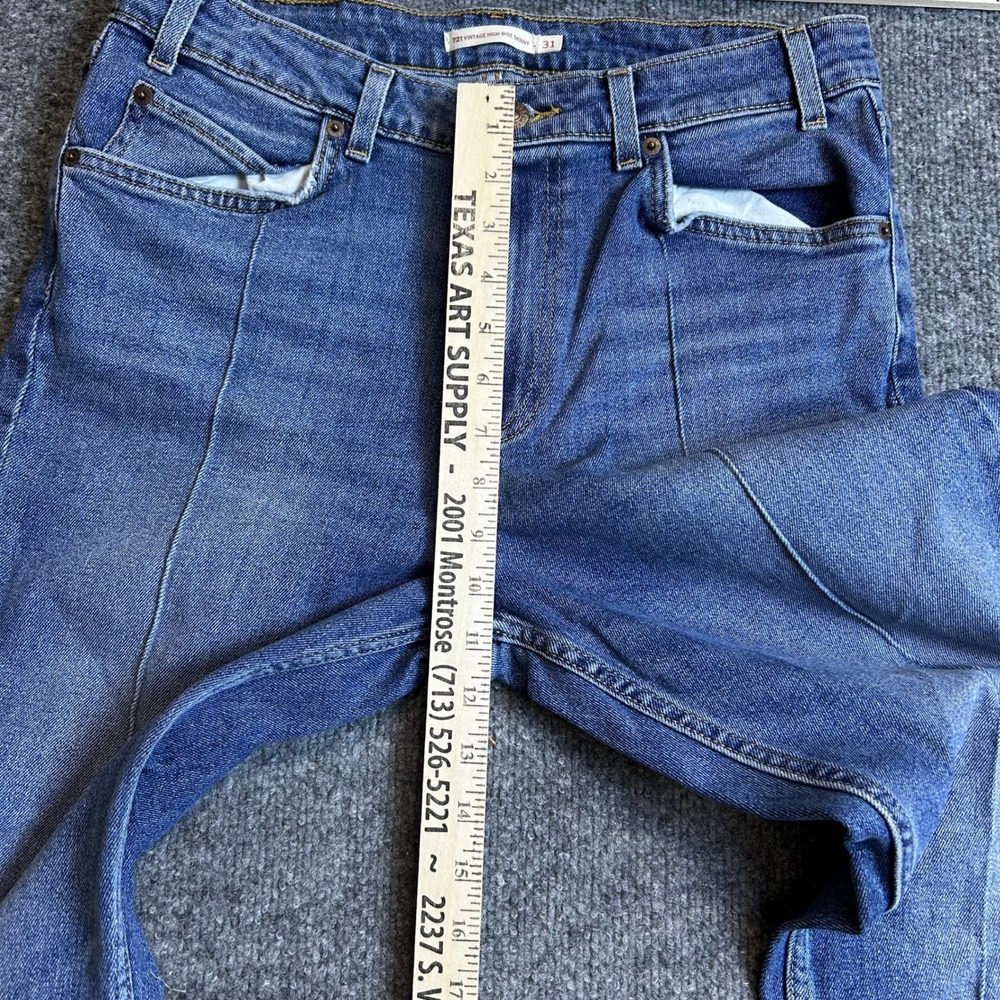 Levi's Jeans Womens Size 31 Blue Vintage High Rise Skinny Front Seam Orange Tab - Picture 4 of 10